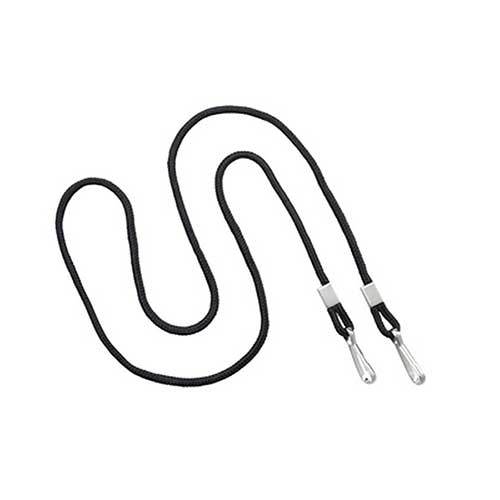 1/8 Open Ended Black Lanyard with Two Swivel Hooks