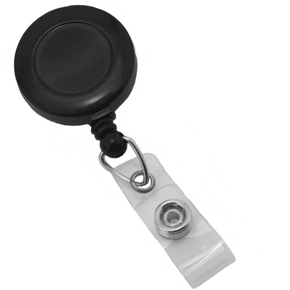 Round Badge Reel with Strap and Slide Clip - IDenticard Canada