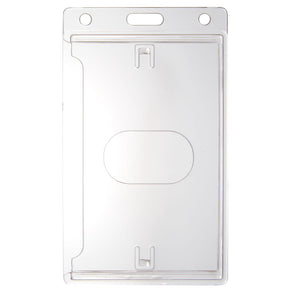 Economy Rigid Plastic Vertical Side Loading Badge Holder with thumb slot, 2-1/8" x 3-3/8"