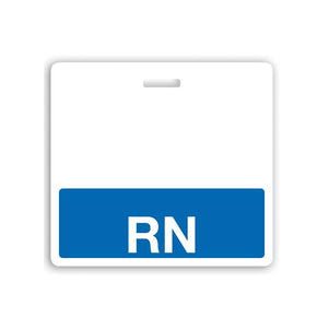 Horizontal "RN" Badge Buddies (Blue bar, 3.38" x 3.09")