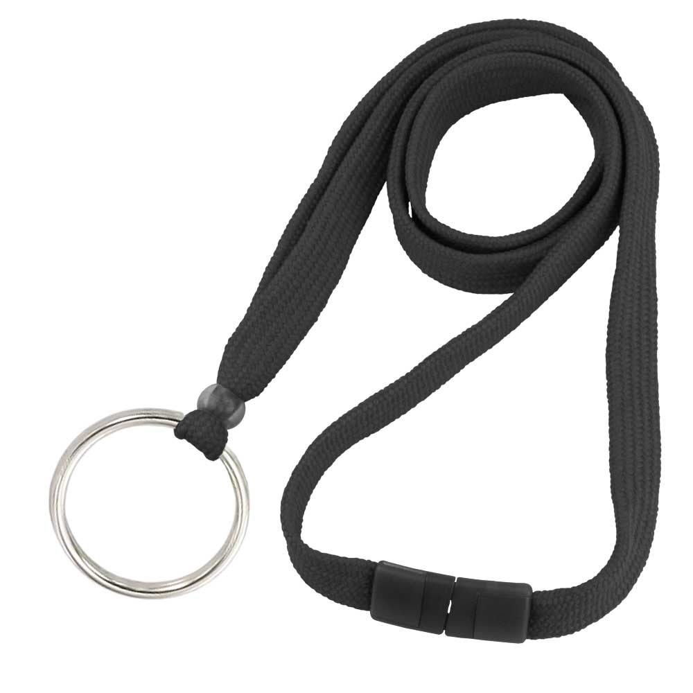 Fishing Lanyard Heavy Duty Retractable Tether with Carabiner and Split  Black 