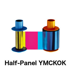 YMCKOK Half-Panel Printer Ribbon with Cleaning Roller (DTC1500, 650 Imprints)