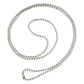 Nickel-Plated Steel Beaded Neck Chain, Length 30"