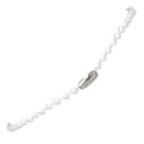 White 36" Plastic Bead Chain With Metal Connector