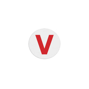 TIMEspot Expiring Visitor Badge FRONT - Pre-Printed "V" (Box of 1000)