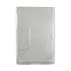 Rigid Plastic Vertical Two-card Shielded Badge Holder with thumb slots, 3-3/8