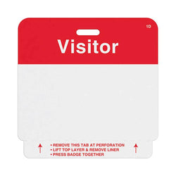 1-day single-piece slotted expiring badge (handwritten) with printed red 