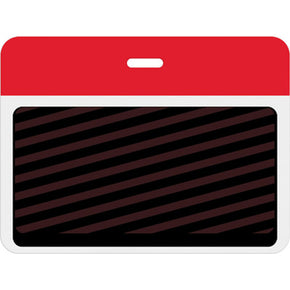 Large slotted expiring badge back with printed red bar
