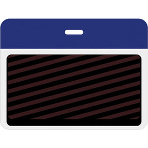 Large slotted expiring badge back with printed reflex blue bar