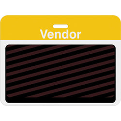 Large slotted expiring badge back with printed yellow 