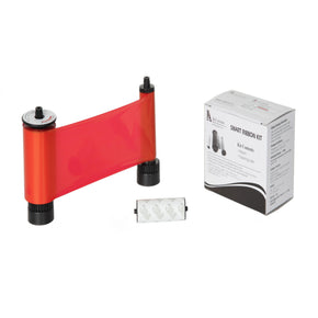 Red Printer Ribbon with Cleaning Roller (SMART 31 and 51, 1,200 Imprints)